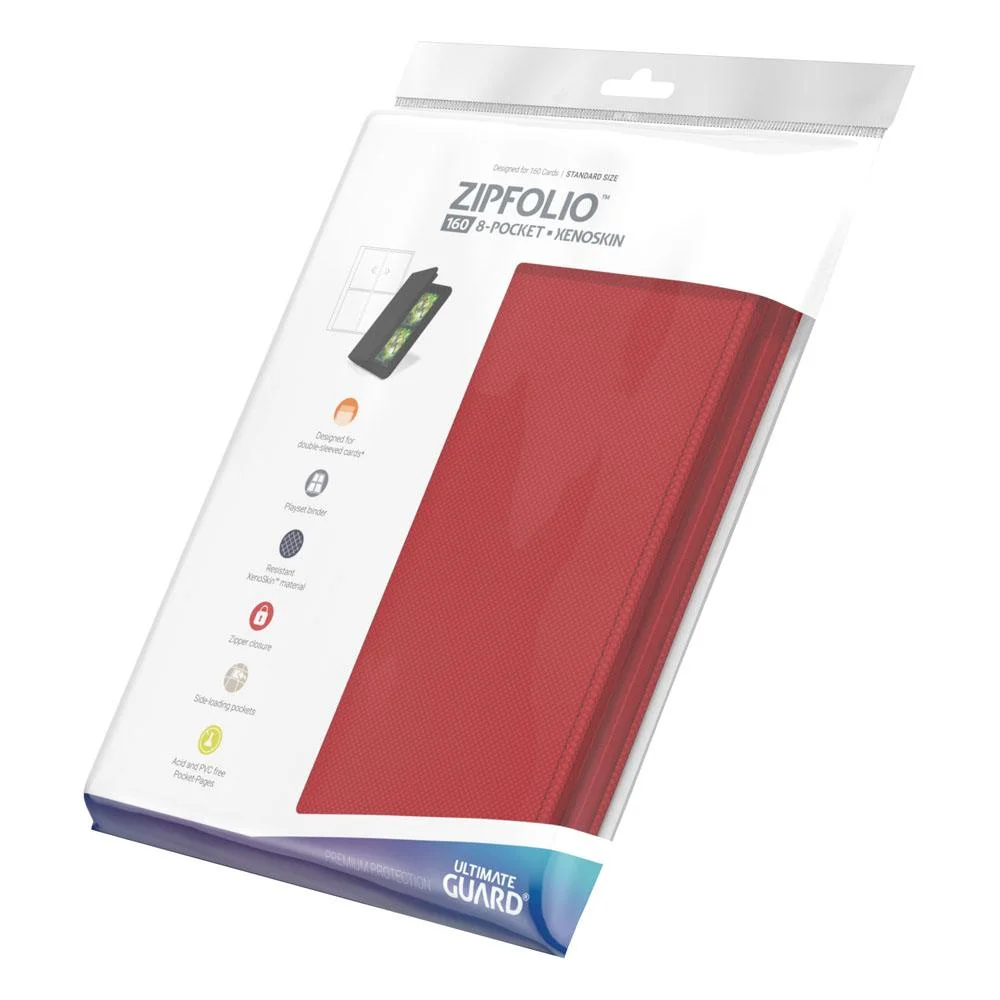 Ultimate Guard Zipfolio (160 double-sleeved cards) 8-Pocket 70 x 97 mm Xenoskin - Red